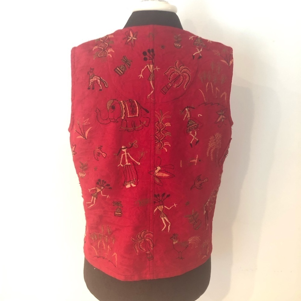 Chico’s Chambray Embroidered Cotton Ethnic Vest 1 - Picture 5 of 12
